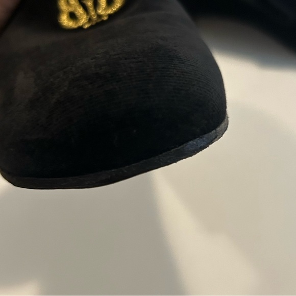 Brooks Brothers Peal & Co Made 10 D Black Velvet Smoking Slipper Loafer Crown - Picture 10 of 14